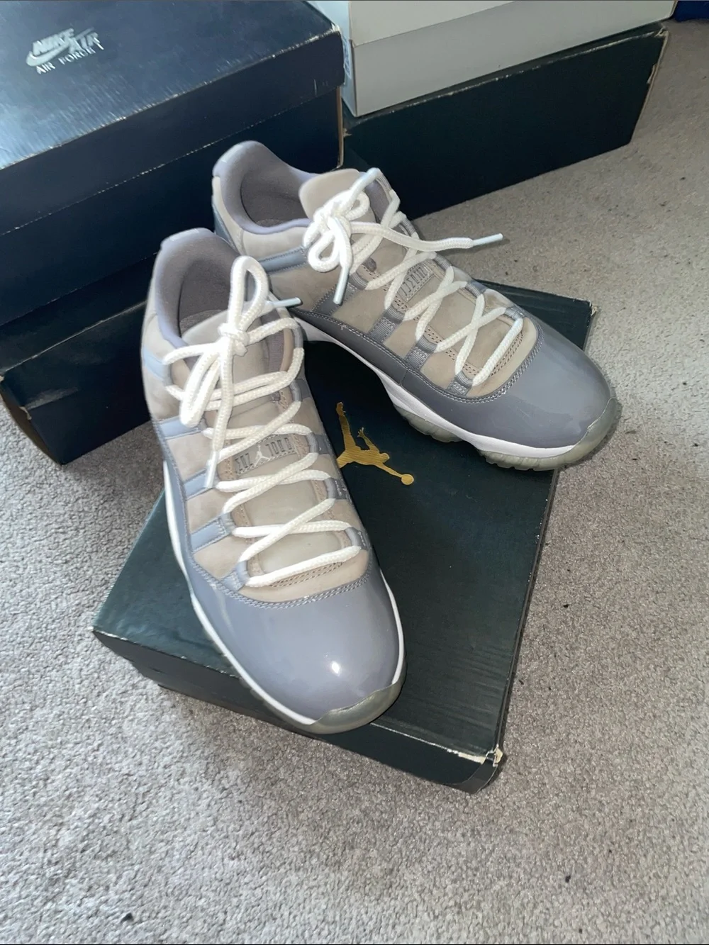 Jordan Retro Low Sneakers in Grey and White